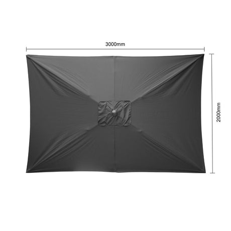Bolero Seville Square Parasol 2x3m Black - DZ871 Parasols and Sunloungers Bolero