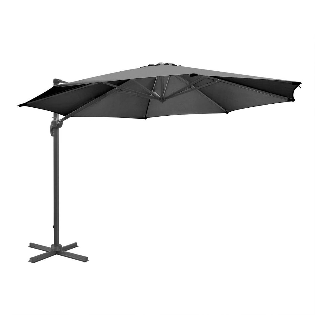 Bolero Venice Heavy Duty Parasol Black 3.5m - DZ872 Parasols and Sunloungers Bolero