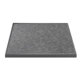 Bolero Black Brushed Mix Outdoor Tempered Glass Table Top Square Grey Trim 700mm - DZ873 Stone Effect Table Tops Bolero   