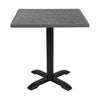 Bolero Black Brushed Mix Outdoor Tempered Glass Table Top Square Grey Trim 700mm - DZ873 Stone Effect Table Tops Bolero   