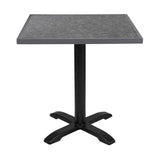 Bolero Black Brushed Mix Outdoor Tempered Glass Table Top Square Grey Trim 700mm - DZ873 Stone Effect Table Tops Bolero   