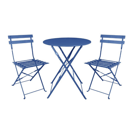 Bolero Perth Pavement Style Round Table Dark Navy - DZ875  Bolero   