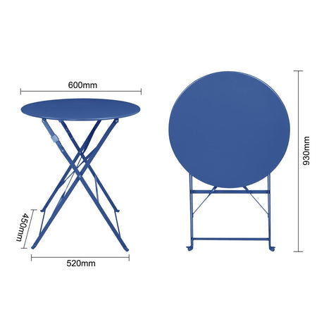Bolero Perth Pavement Style Round Table Dark Navy - DZ875  Bolero   