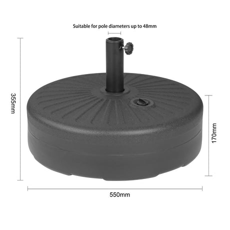 Bolero Black Plastic Parasol Base 40Ltr (filled) - DZ884 Parasols and Sunloungers Bolero
