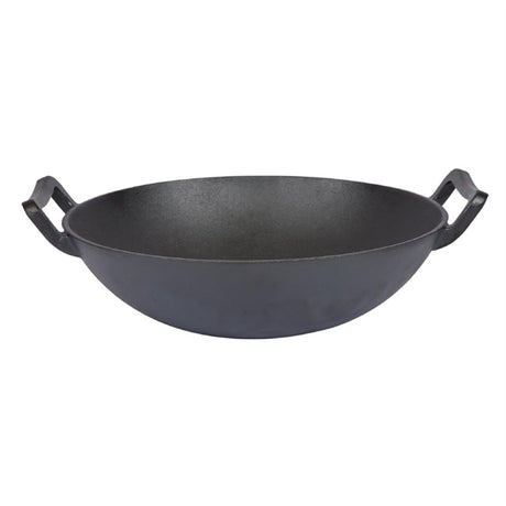 Dexam School of Wok Pre-Seasoned Cast Iron Flat Base Wok 300mm - DZ889  School of Wok by Dexam   