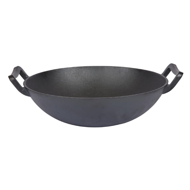 Dexam School of Wok Pre-Seasoned Cast Iron Flat Base Wok 300mm - DZ889  School of Wok by Dexam   