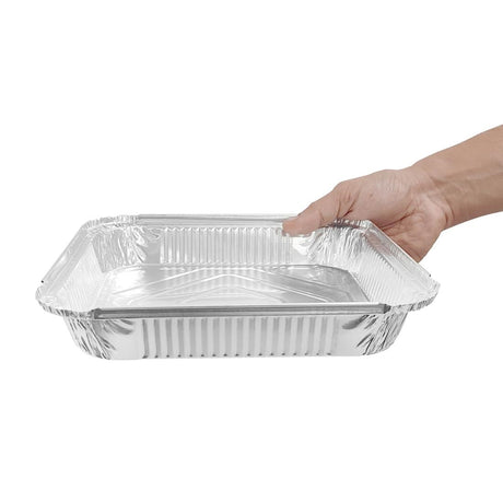 Fiesta Recyclable Shallow Foil Containers 1580ml (Pack of 200) - DZ893 Takeaway Food Containers Fiesta Recyclable   