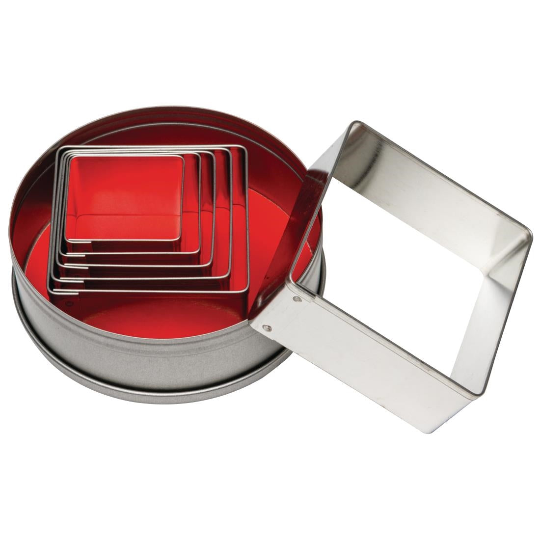 Vogue Square Plain Pastry Cutter Set (Pack of 6) - E017  Vogue   