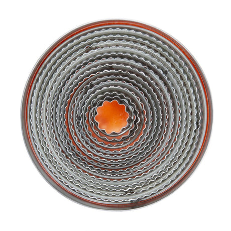 Vogue Round Fluted Pastry Cutter Set (Pack of 11) - E019  Vogue   