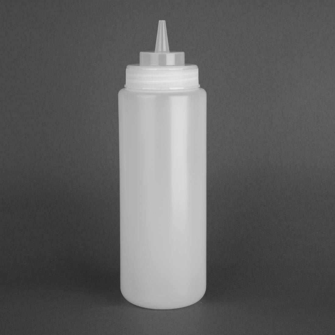 Vogue Clear Wide Neck Squeeze Sauce Bottle 32oz - E093  Vogue   