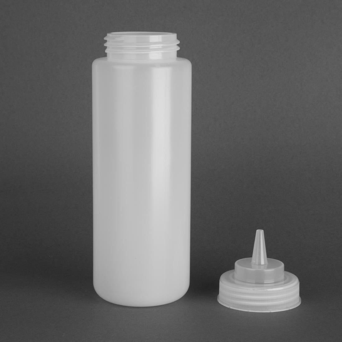 Vogue Clear Wide Neck Squeeze Sauce Bottle 32oz - E093  Vogue   