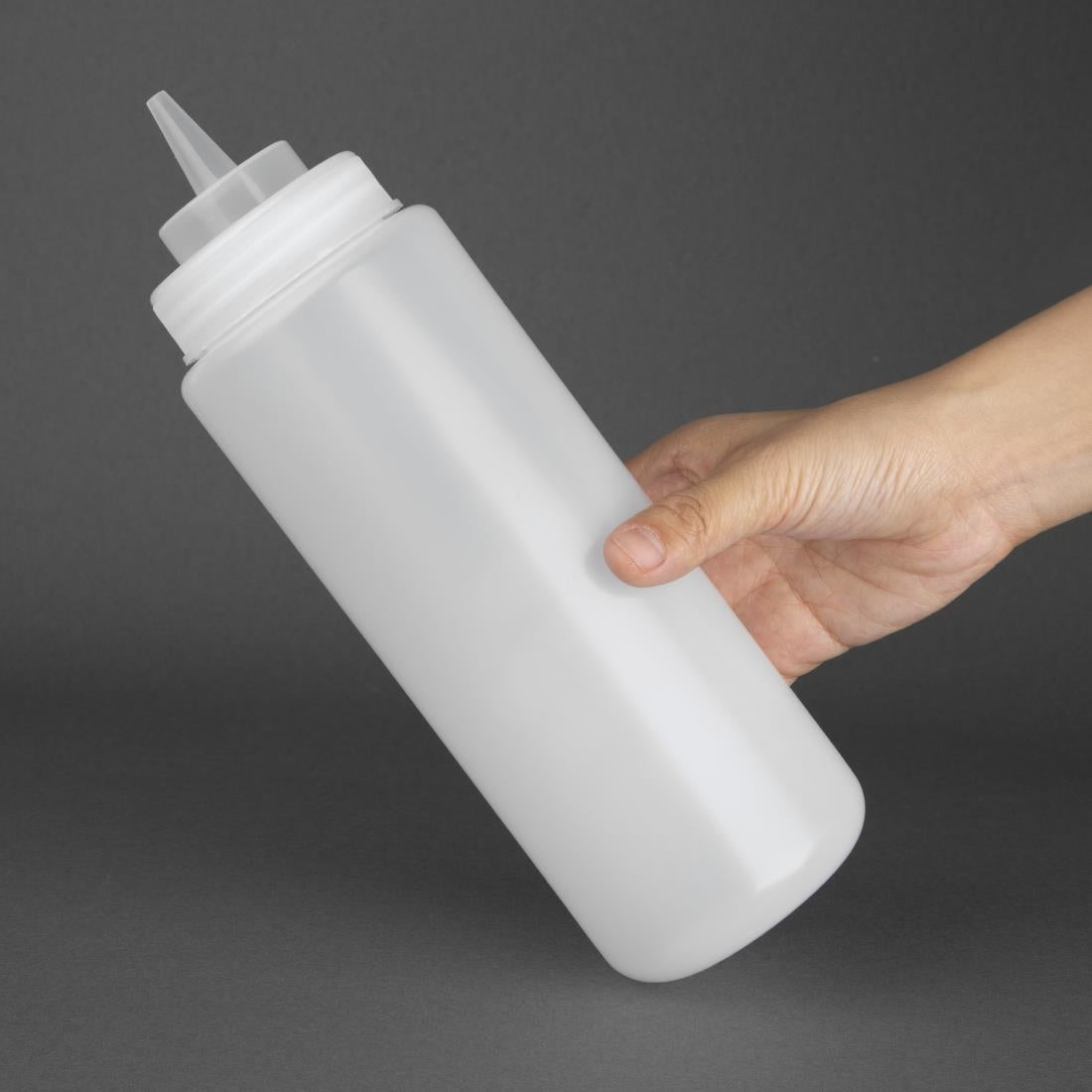 Vogue Clear Wide Neck Squeeze Sauce Bottle 32oz - E093  Vogue   