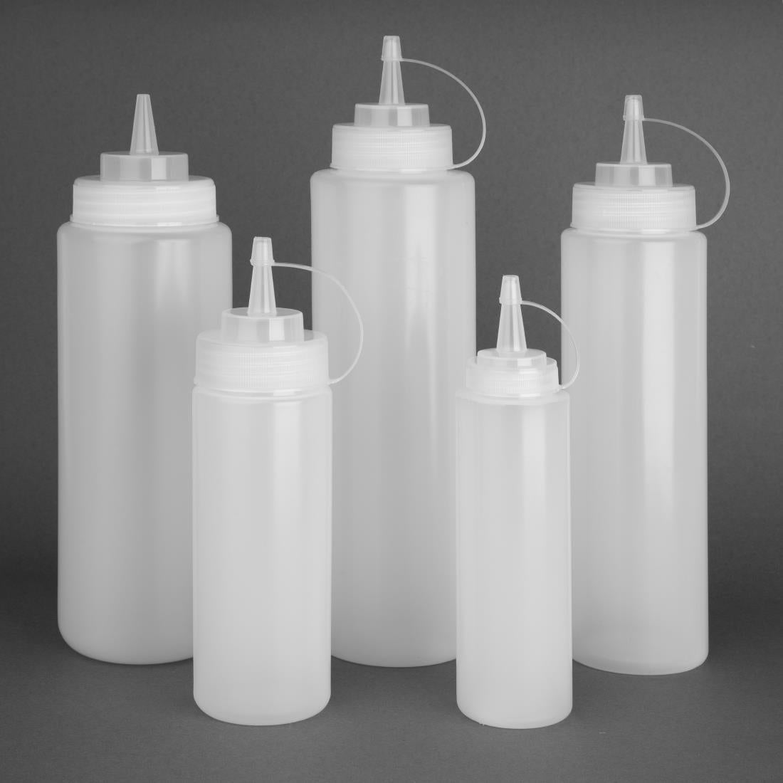 Vogue Clear Wide Neck Squeeze Sauce Bottle 32oz - E093  Vogue   