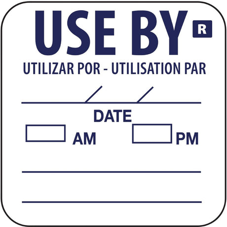Hygiplas Removable Use By Labels (Pack of 1000) - E150  Hygiplas   