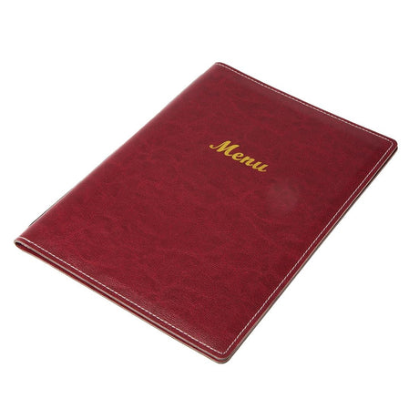 Olympia Faux Leather Menu Cover A4 Burgundy - E222  Olympia   