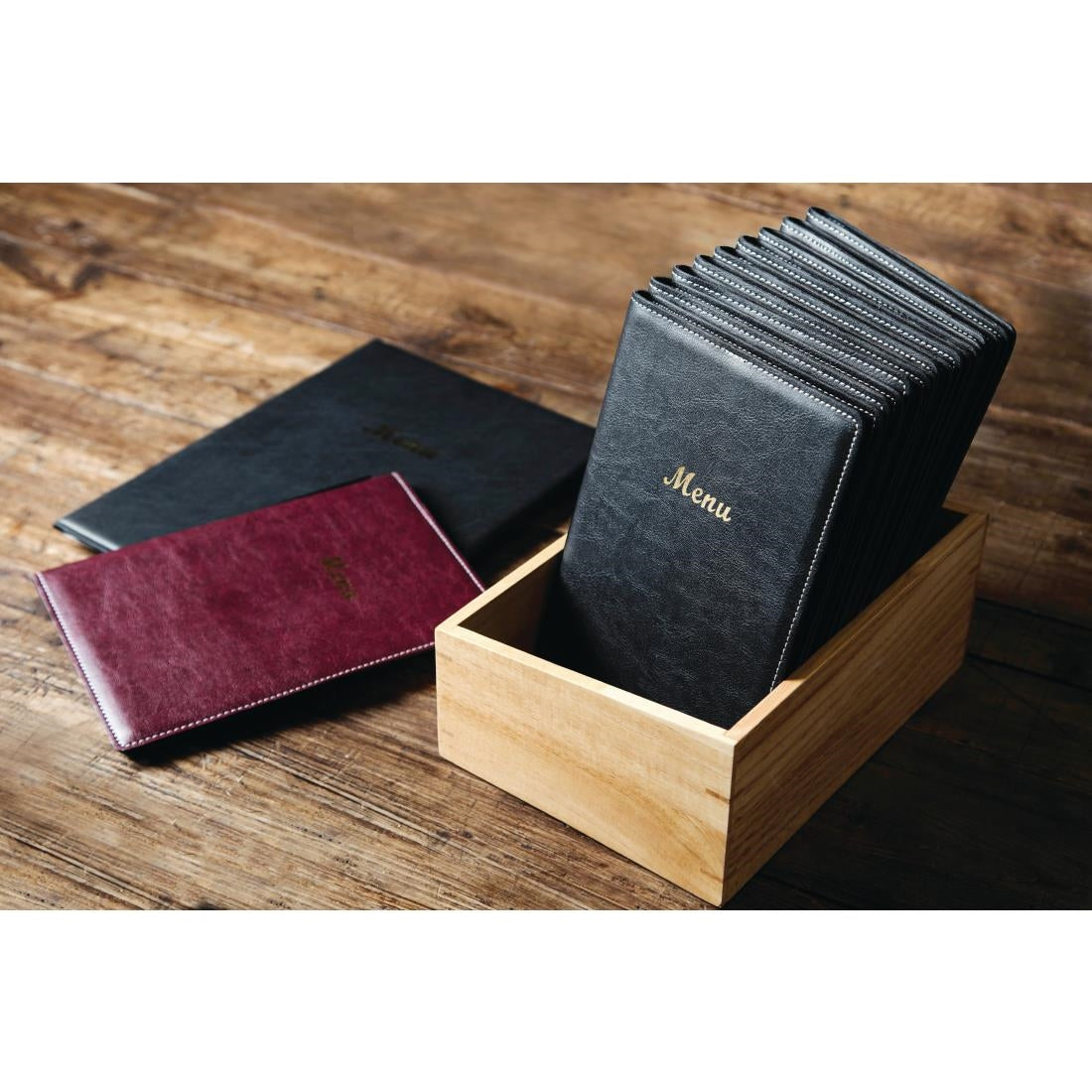 Olympia Faux Leather Menu Cover A5 Black - E223  Olympia   