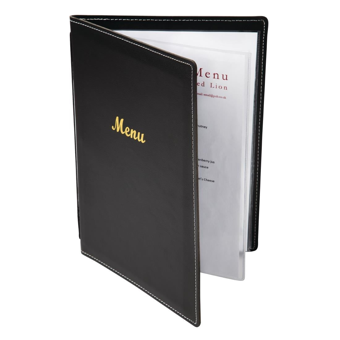 Olympia Faux Leather Menu Cover A5 Black - E223  Olympia   