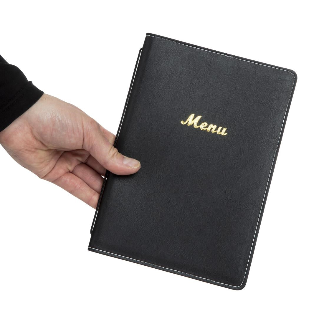 Olympia Faux Leather Menu Cover A5 Black - E223  Olympia   