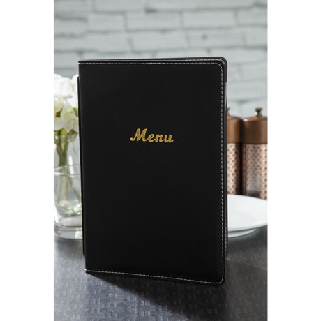 Olympia Faux Leather Menu Cover A5 Black - E223  Olympia   