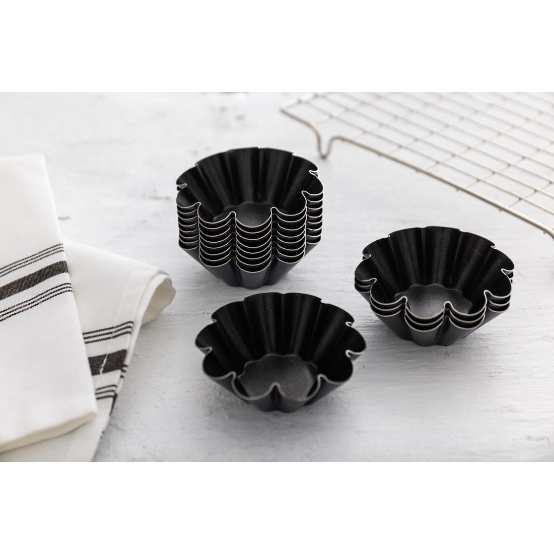 Matfer Bourgeat Non-Stick Mini Brioche Tin 75mm (Pack of 12) - E238  Matfer Bourgeat   