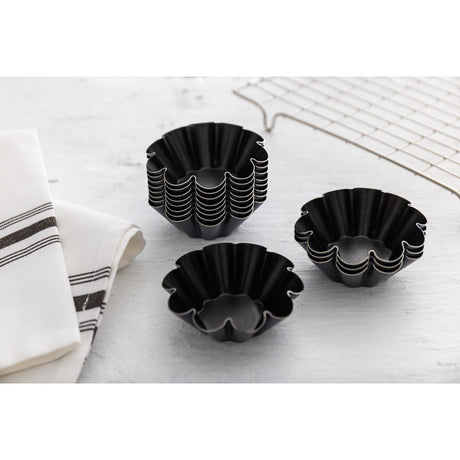 Matfer Bourgeat Non-Stick Mini Brioche Tin 75mm (Pack of 12) - E238  Matfer Bourgeat   