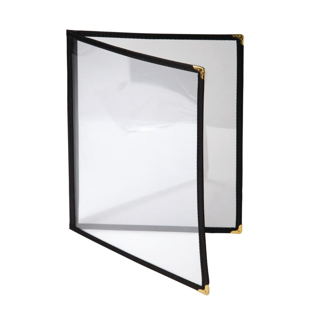 Olympia Four Page American Style Menu Cover A4 Black - E293  Olympia   