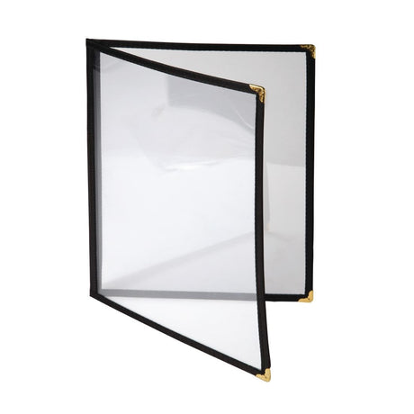 Olympia Four Page American Style Menu Cover A4 Black - E293  Olympia   