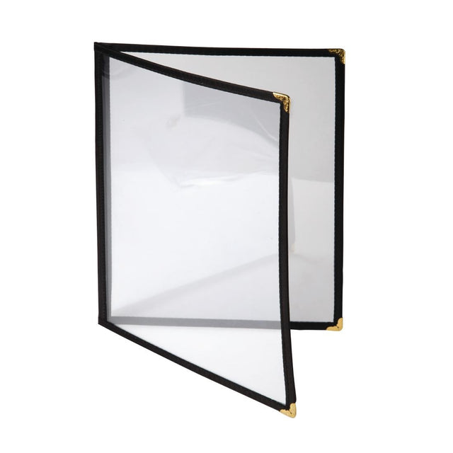 Olympia Four Page American Style Menu Cover A4 Black - E293  Olympia   