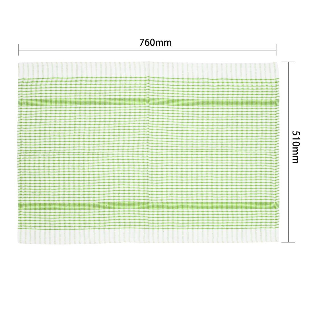 Vogue Wonderdry Tea Towels Green (Pack of 10) - E700  Vogue   