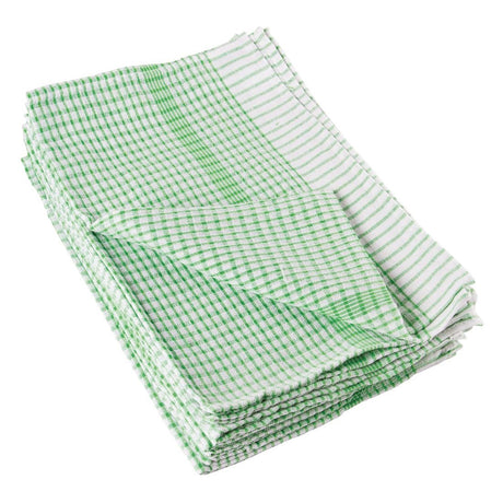 Vogue Wonderdry Tea Towels Green (Pack of 10) - E700  Vogue   