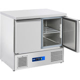 Prodis Low Energy Fully Ventilated 2 Door Compact Counter, Flat Top | EC-2SS-LE Refrigerated Counters - Double Door Prodis