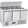 Prodis 3 Door Compact Saladette Table 4 x 1/1 GN Topping Well | EC-3SALAD-LE Pizza Prep Counters - 3 Door Prodis