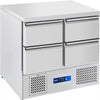 Prodis 4 Drawer Compact Saladette Counter Flat Top | EC-4DSS-LE Counter Fridges With Drawers Prodis