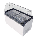Empire Sliding Curved Glass Lid Display Ice Cream Counter Freezer - 9 × Pans & Basket - EMP-CF520QIC-GT Display Chest Freezers Empire