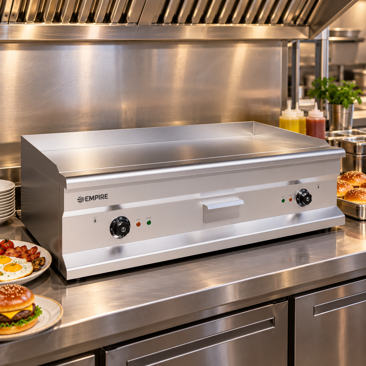 Empire Commercial Heavy-Duty Electric Griddle – Dual Zone 1000mm Smooth 4.4kW - EMP-EG-1000