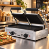 Empire Large Twin Contact Panini Grill Ribbed Top Flat Bottom - EMP-GH813 Contact Grills & Panini Makers Empire