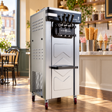 Empire Ice Cream Machine Floor Standing 25 Litre - 2 x 12.5L - Commercial 3 Nozzle Flavour Soft Ice Cream Vending with Air Pump Function | EMP-ICREAM25FS Ice Cream Machines & Makers Empire