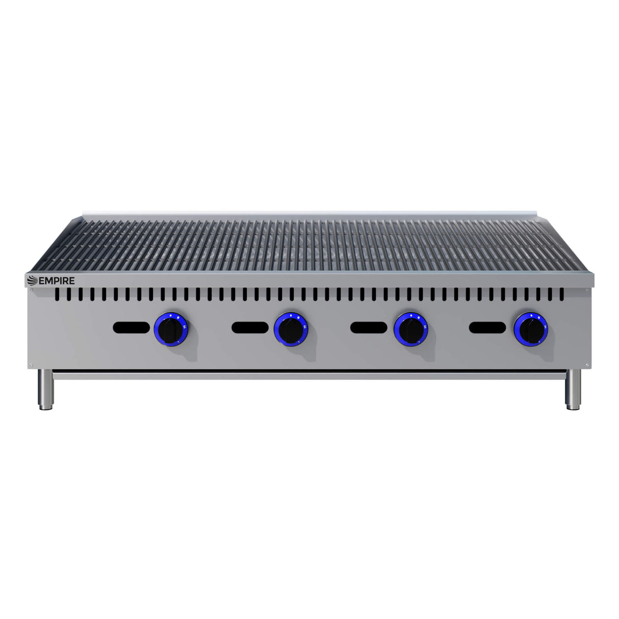 Empire 4 Burner Nat Gas or LPG Chargrill | 1200mm Commercial Countertop Charbroiler 30kW | EMP-RFS-48-R-OZ Charcoal Grills Empire