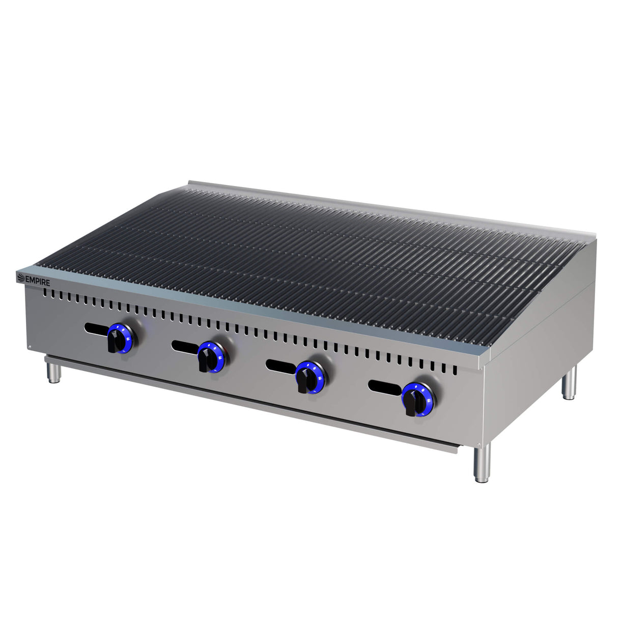 Empire 4 Burner Nat Gas or LPG Chargrill | 1200mm Commercial Countertop Charbroiler 30kW | EMP-RFS-48-R-OZ Charcoal Grills Empire