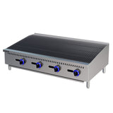 Empire 4 Burner Nat Gas or LPG Chargrill | 1200mm Commercial Countertop Charbroiler 30kW | EMP-RFS-48-R-OZ Charcoal Grills Empire