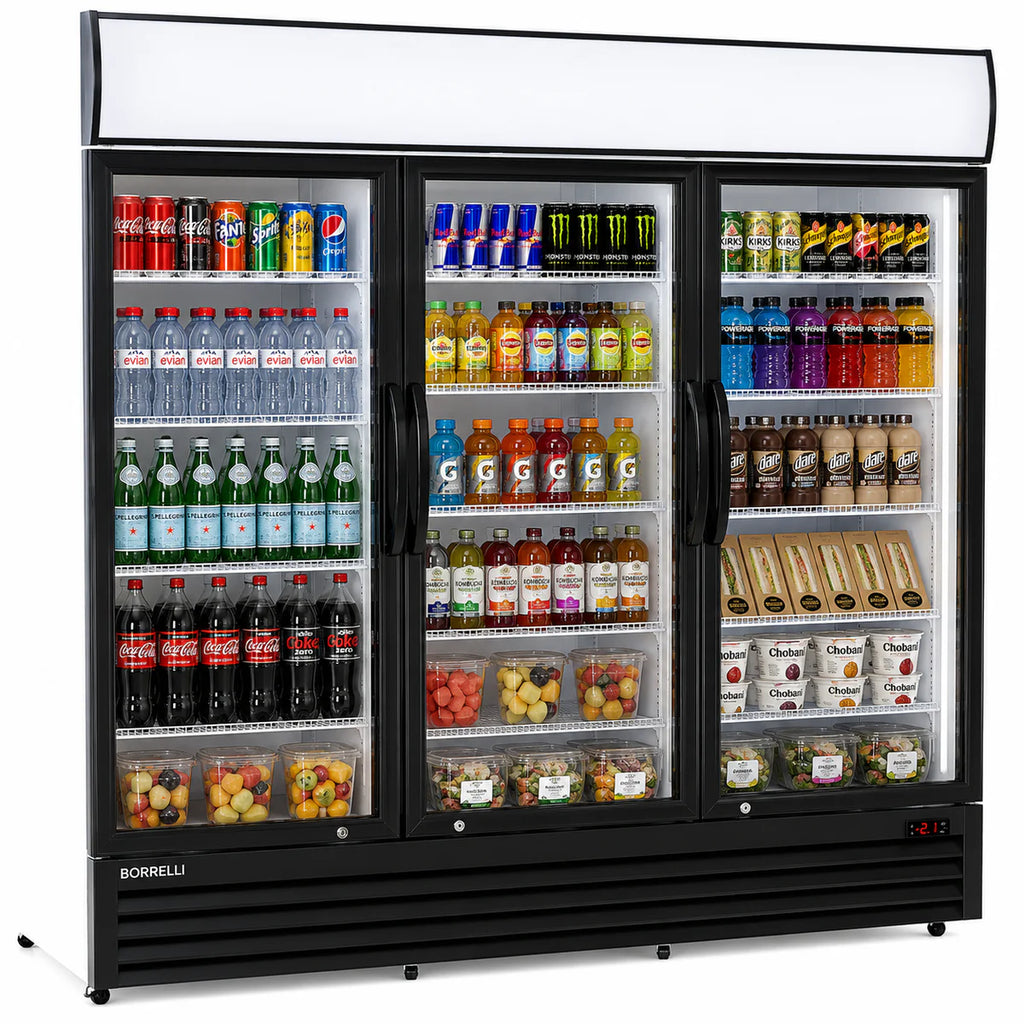 Empire Triple Door Upright Display Fridge Cooler – Commercial Glass Door Merchandiser | CL-2000WC Upright Triple Glass Door Chillers Empire