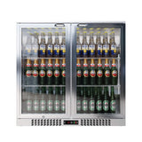 Empire Double Door 208L Stainless Steel Bottle Cooler – Hinged Door Commercial Back Bar Fridge | CL-210H-S Double Door Bottle Coolers Empire