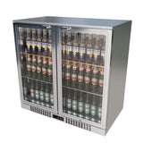 Empire Double Door 208L Stainless Steel Bottle Cooler – A Energy Rated Hinged Door Commercial Back Bar Fridge | CL-210H-S - Graded Item
