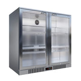 Empire Double Door 208L Stainless Steel Bottle Cooler – A Energy Rated Hinged Door Commercial Back Bar Fridge | CL-210H-S - Graded Item