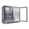Empire Double Door 208L Stainless Steel Bottle Cooler – A Energy Rated Hinged Door Commercial Back Bar Fridge | CL-210H-S - Graded Item