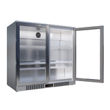 Empire Double Door 208L Stainless Steel Bottle Cooler – A Energy Rated Hinged Door Commercial Back Bar Fridge | CL-210H-S - Graded Item