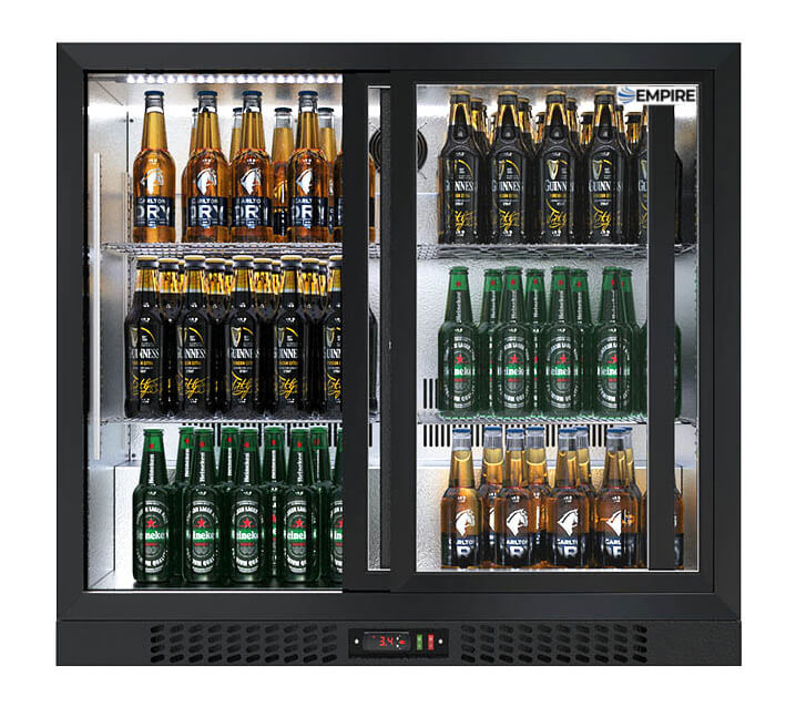 Empire Premium Double Door Low Profile 208 Litre Bottle Cooler Sliding Doors - CL-210SC-EE Double Door Bottle Coolers Empire   