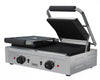 Empire Large Twin Contact Panini Grill Ribbed Top Flat Bottom - EMP-GH813 - Graded Item