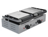 Empire Large Twin Contact Panini Grill Ribbed Top Flat Bottom - EMP-GH813 - Graded Item
