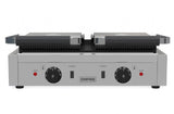 Empire Large Twin Contact Panini Grill Ribbed Top Flat Bottom - EMP-GH813 - Graded Item